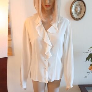 Charter Club white Ruffle Blouse.